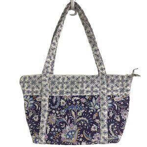 Vera Bradley Paisley Floral Quilted Shoulder Bag White Purple